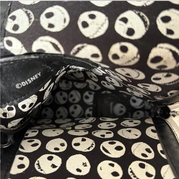 Disney Nightmare Before Christmas Black Skull Print Fold Combat Boots Size W 9 - Picture 5 of 8